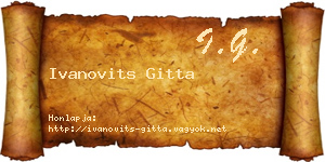 Ivanovits Gitta névjegykártya